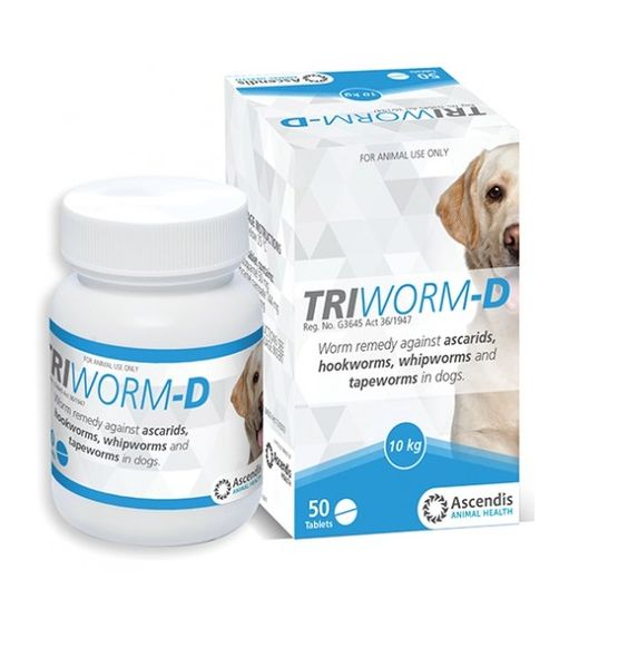 Ascendis - Triworm-D For Dogs - 50 Tablets x 2