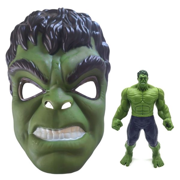 Hulk-Mask which Lights Up-Figurine Has a LED in Chest