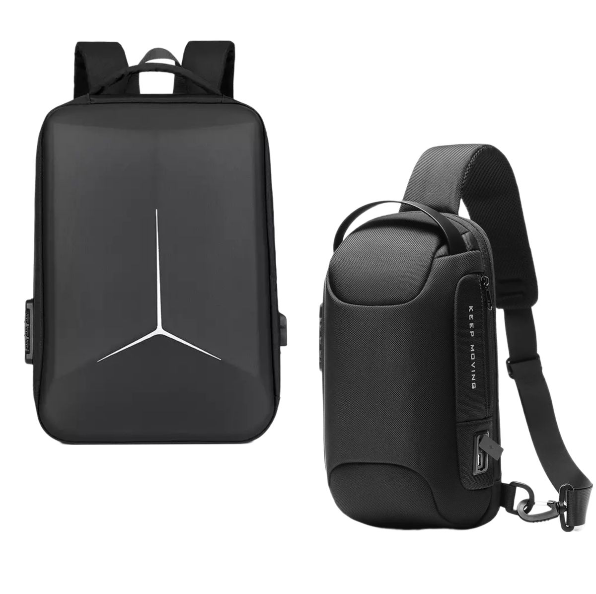 Laptop Backpack Plus Crossbody Bag with USB and Antitheft | Shop Today ...