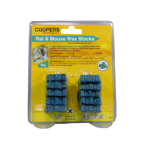 Coopers Rat &amp; Mouse Wax Blocks - 85g