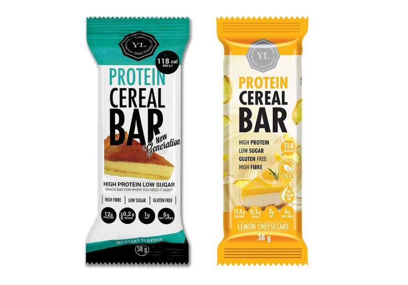 YL Protein Cereal Bar - Milk Tart &amp; Lemon Cheesecake - 38g - 12 Pack