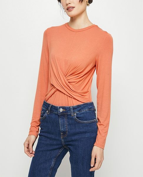 Wrap Front Long Sleeve Bodysuit