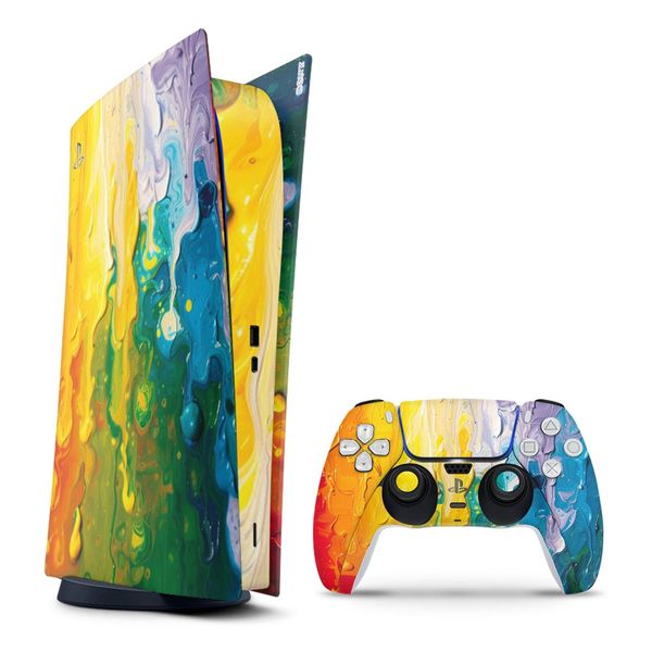 Decal Skin Compatible with PS5 Digital - Vibrant Rainbow Melt (Decal Only)