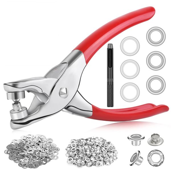 400Pcs Grommet Tool Kit, 6mm 1/4 Inch(Inside Hole Size) Eyelet Kit, for DIY