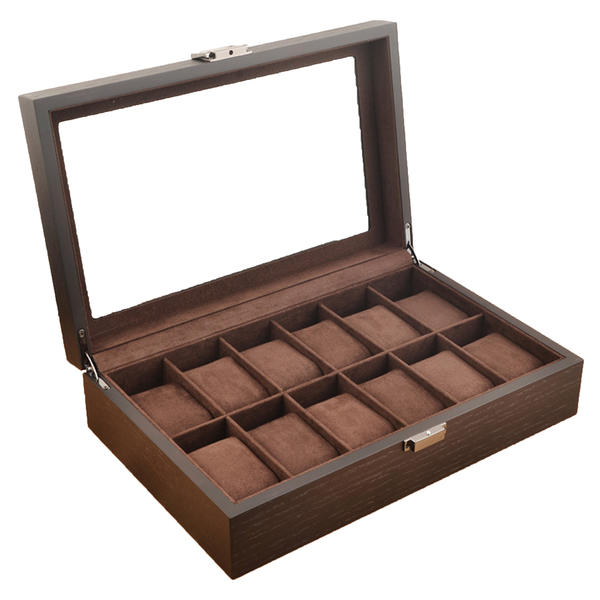 Storage Organizer Watch Display Box 12 Slots PU Leather