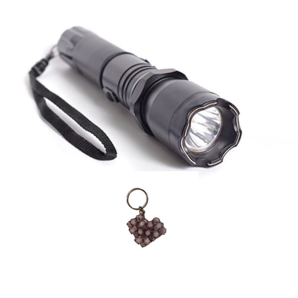 FA-1101 Self Defense Flash Light With Stun Gun And Handmade Keyring
