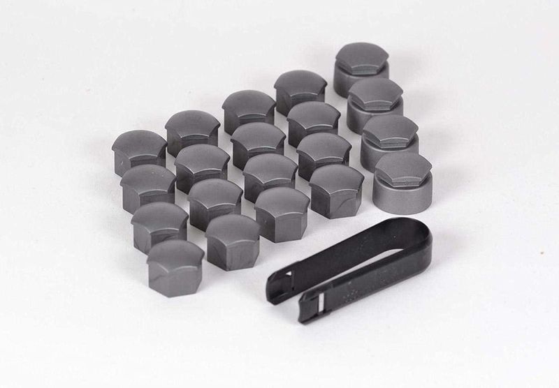 Motolab Wheel Nut Covers for Audi A6 A7 A8 R8 Q2 Q3 Q5 Q7 - 17mm Dark Grey