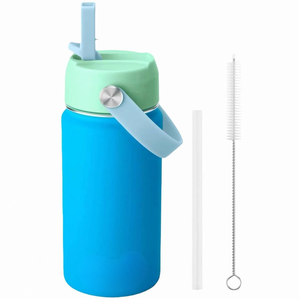 Double-wall Water/Juice Bottle/Flask/Tumbler with Straw for Kids - 400ML