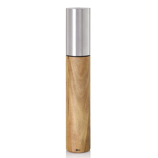 AdHoc Salt or Pepper Grinder XL Wood/Steel: 30Yr Mechanism Warranty 6x40cm