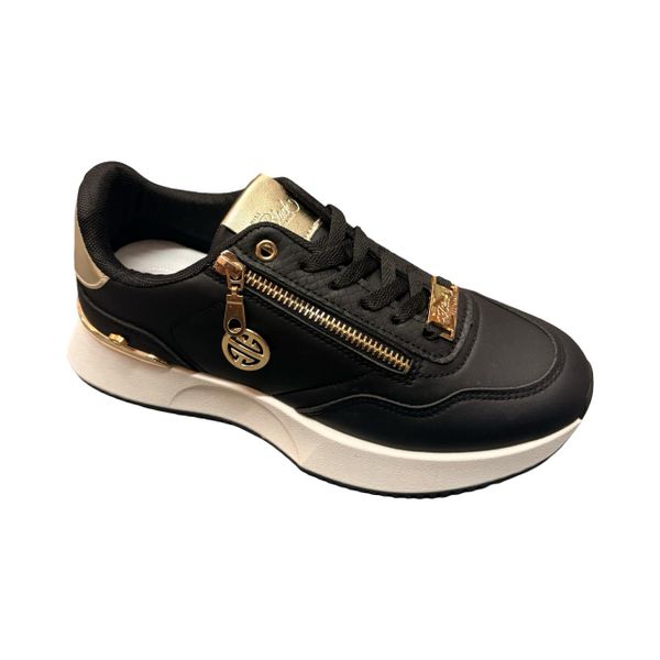 Women's Black &amp; Gold Platform Sneaker
