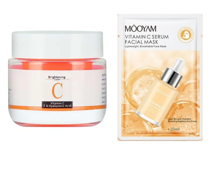 Mooyam Vitamin C, E, Hyaluronic Brightening Cream &amp; Vitamin C Face Mask