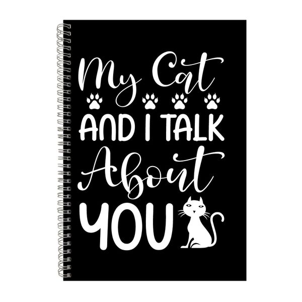 Talk A4 Notebook Spiral Lined Cats Trendy Notepad Gift Idea 316