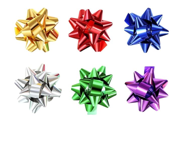 8cm Chrome Gift Bows x 6