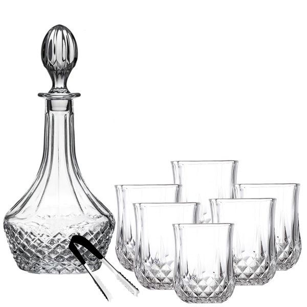 8 Pieces Combo Set - Diamond Design Ultimate Whiskey Set for Home Party Bar