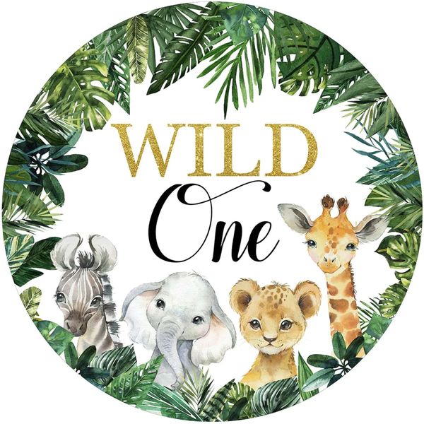 Wild One Round Wooden Vinyl Signage 63cm