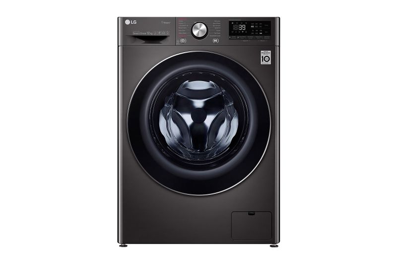 LG 12Kg Front Loader Washing Machine - Black Steel-F4V9BWP2E.ABLQESA