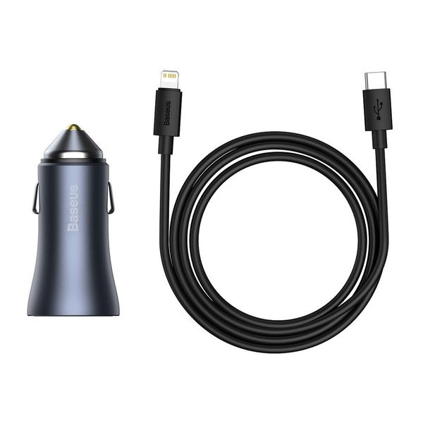Baseus Golden Contactor Pro Dual Quick Charger Car Charger USB &amp; Type C 40W