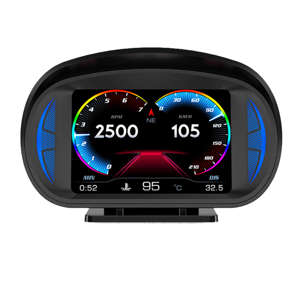 P2 Car Hud Head-Up Display Obd Gps Vehicle Speed Compatible with Universal