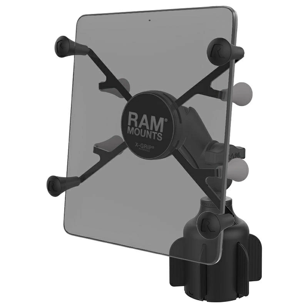 RAM X-Grip Holder for 7"-8" Tablets with RAM Stubby Cup Holder Base Insert