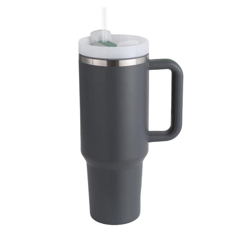 Tumbler with Handle Straw Lid Stainless Steel Travel Mug - 1.2 Litre