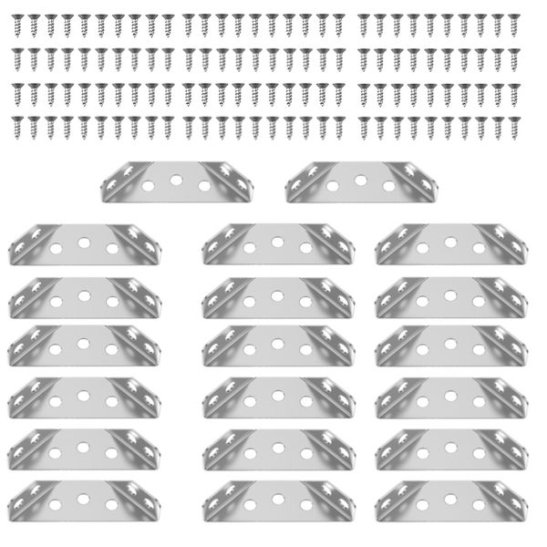 Tool DIY Furniture Stainless Steel Triangle Shape Angle Connector 20pcs