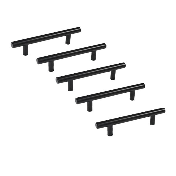 Cupboard Bar Handle Mild Steel Black PDR Coat 192mm - (Pack of 6)