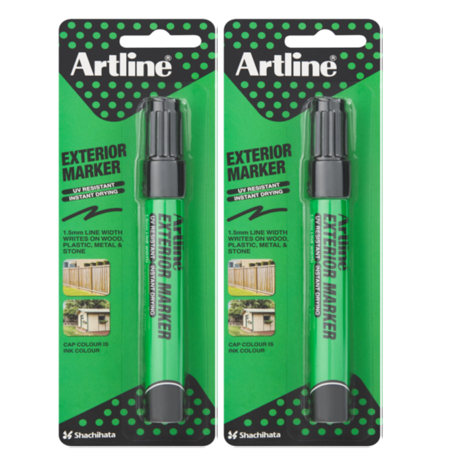 Artline Exterior Marker Black Pack of 2 Shop Today. Get it Tomorrow