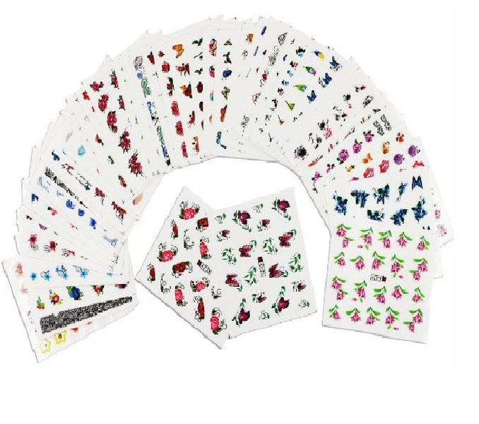 Water Transfers Nail Art Stickers Decals Self Adhesive 54 Sheets