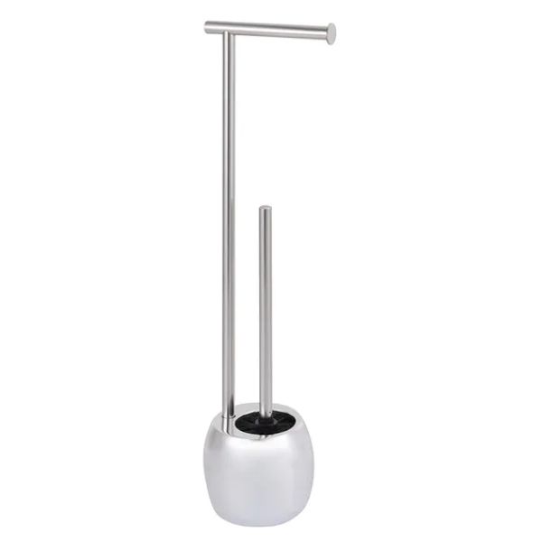 Rondo toilet brush and paper holder combo chrome
