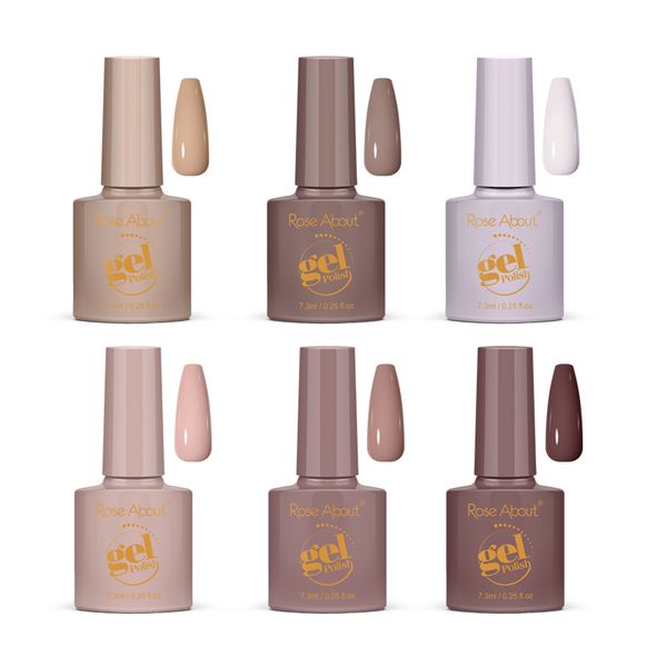 UV Gel Nail Polish -Set of 6 (Shades of Earth) Gift Set