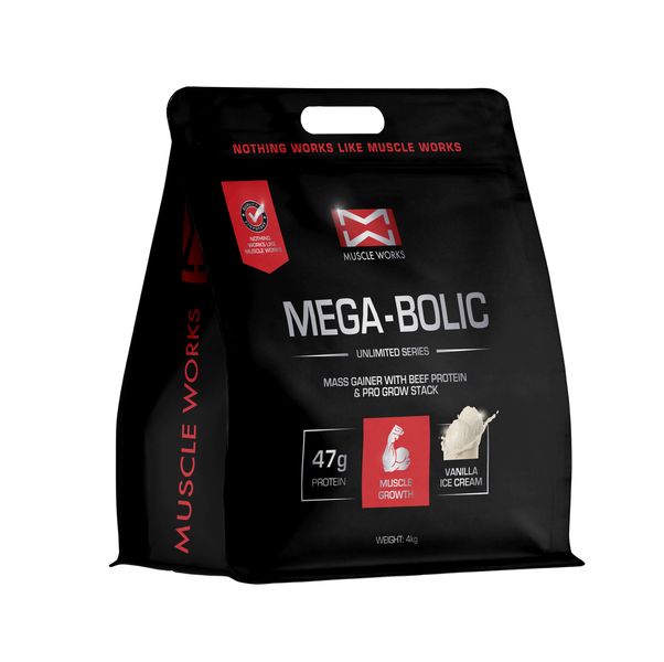 Muscle Works Mega-Bolic Protein 4kg Vanilla Ice Cream