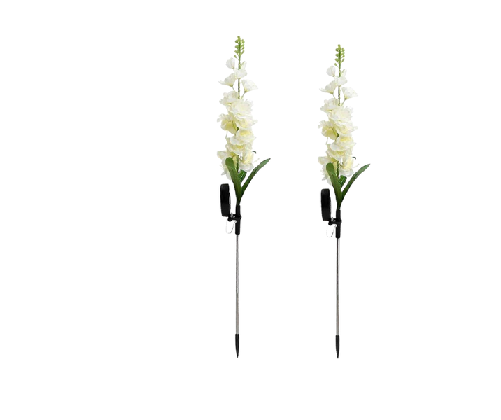2 Pack Hyacinth Design Outdoor Garden Solar Lights Patio Decorative Colour