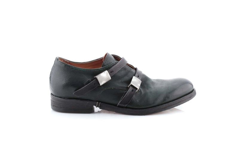 Men's dark green formal leather loafer