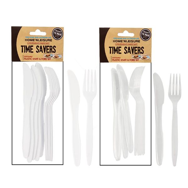 Bulk Pack x 10 Home 'N Leisure Cutlery Set 5 Knives &amp; 5 Forks Per Pack