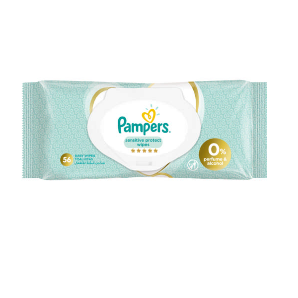 Pampers Sensitive Protect Baby Wipes - 9 packs x 56 wipes