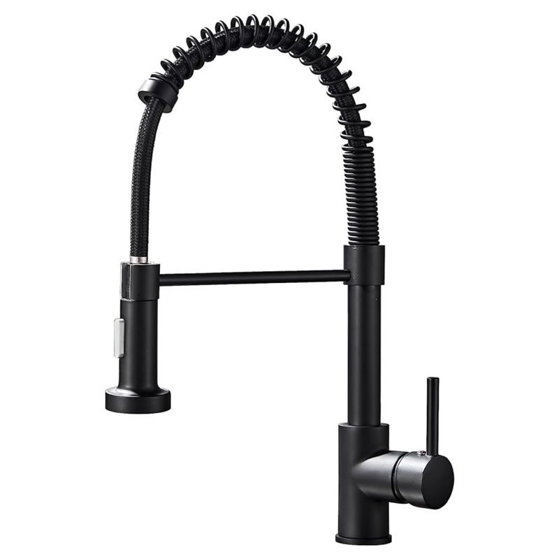 Matte Black Flexible Pull-Down Spray Head Kitchen Sink Tap