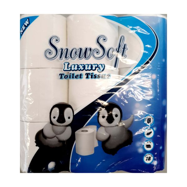 72 Roll Pack Snow Soft 2 Ply Luxury Toilet Paper - 18's