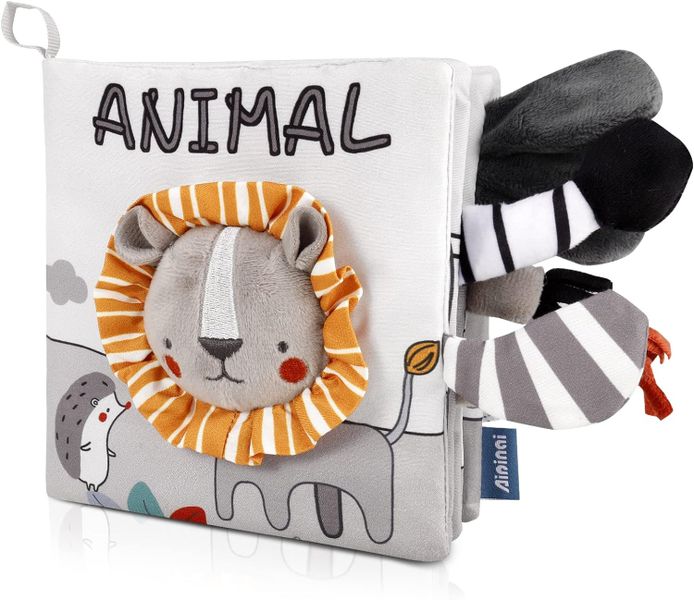 First Year 3D Animals Tails Sensory Crinkle Book - Bunny