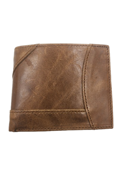 Luxury Genuine Leather Bi-Fold Wallet -Brown