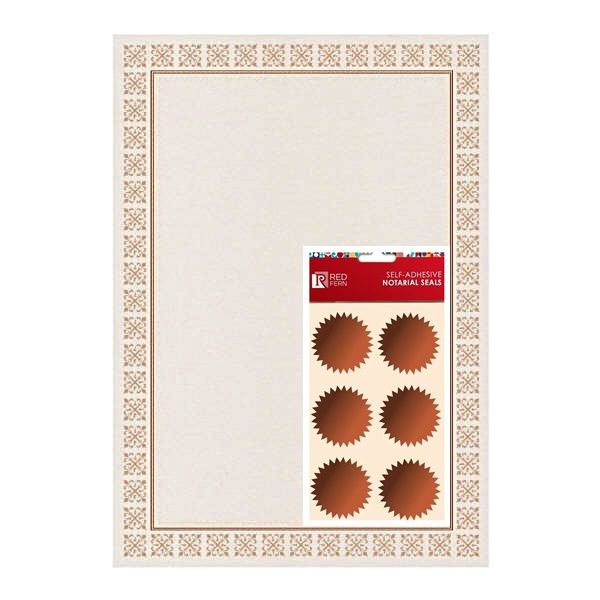 Certificate Paper and Notarial Seals Pack Bronze -10's