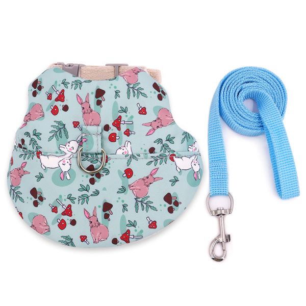 Set of Fashionable Breathable Pet Rabbit Sling Leash