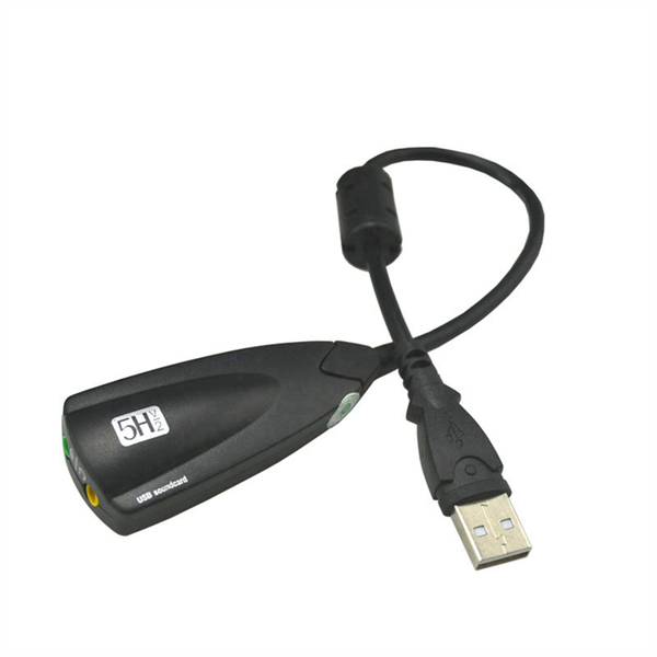 USB Sound Card 7.1 Adapter 5HV2 3D Audio 3.5mm for Laptop PC Desktop