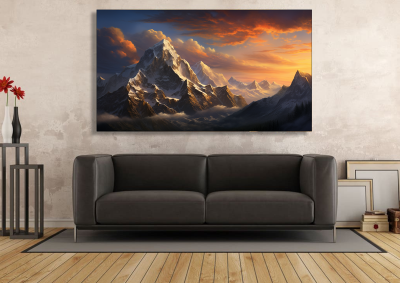 Canvas Wall Art - Majestic Peaks Landscape Abstract - HC1014
