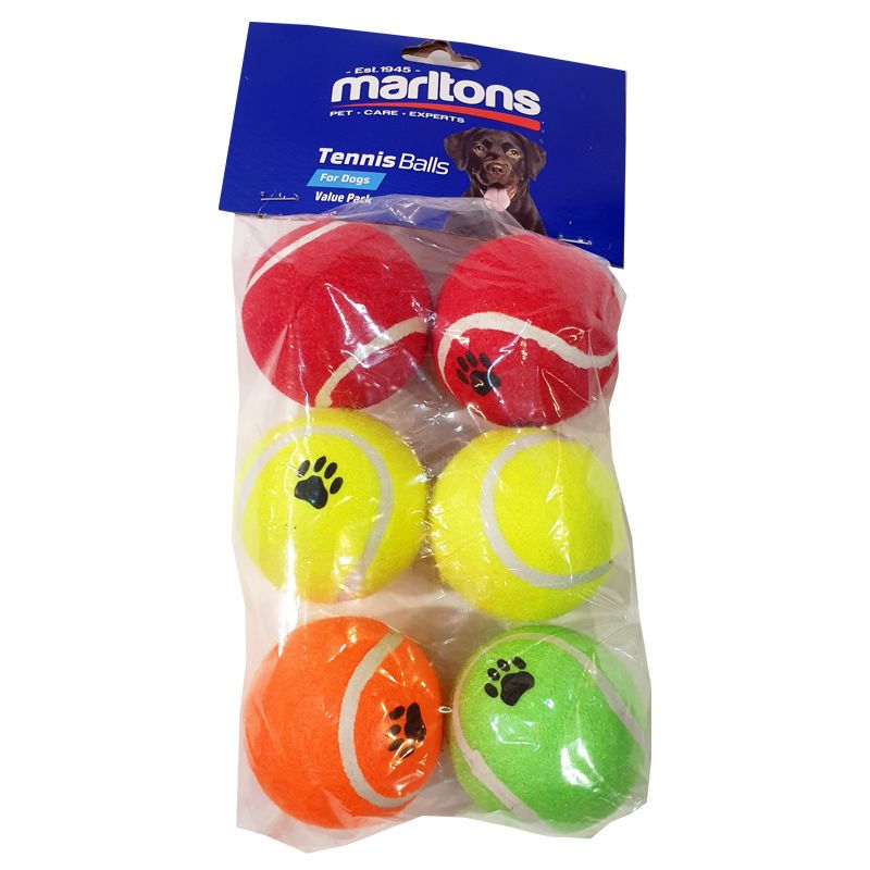 Marltons Six Pack of Tennis Balls Dog Toy Shop Today. Get it Tomorrow