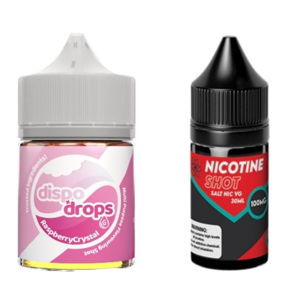 Dispo Drops 60ml Salt/MTL Combo 50MG - Raspberry Crystal