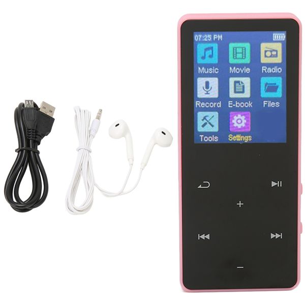 MP3 MP4 Player 1.8inch Touch Screen Bluetooth 5.0 HiFi Loseless Music Pink