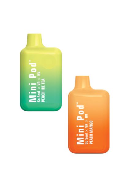 Disposable Vape Mini Pod - Set of 2 = Peach icetea &amp; Peach Mango