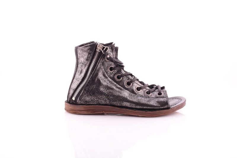 Women's Black Gladiator Leather Sandal image