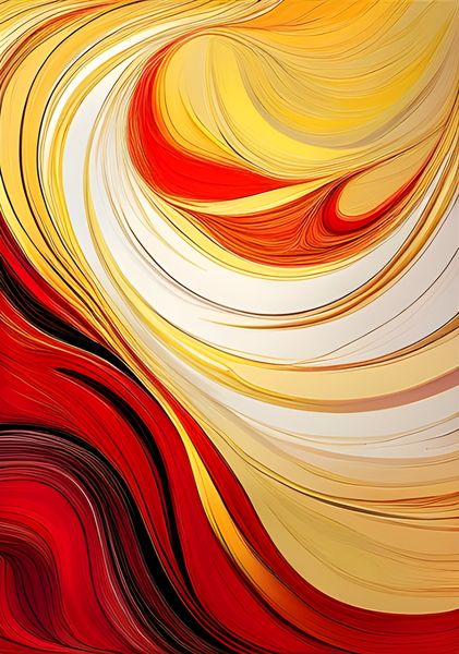 RootedArt Canvas Wall Art Home Decor -fluid art red yellow