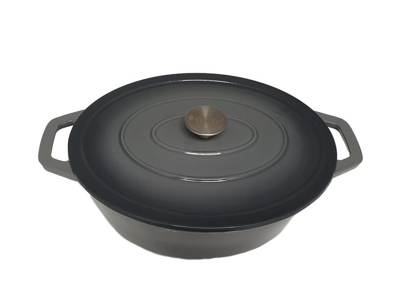 Eetrite Cast Iron Oval Casserole 33.5cm - Grey